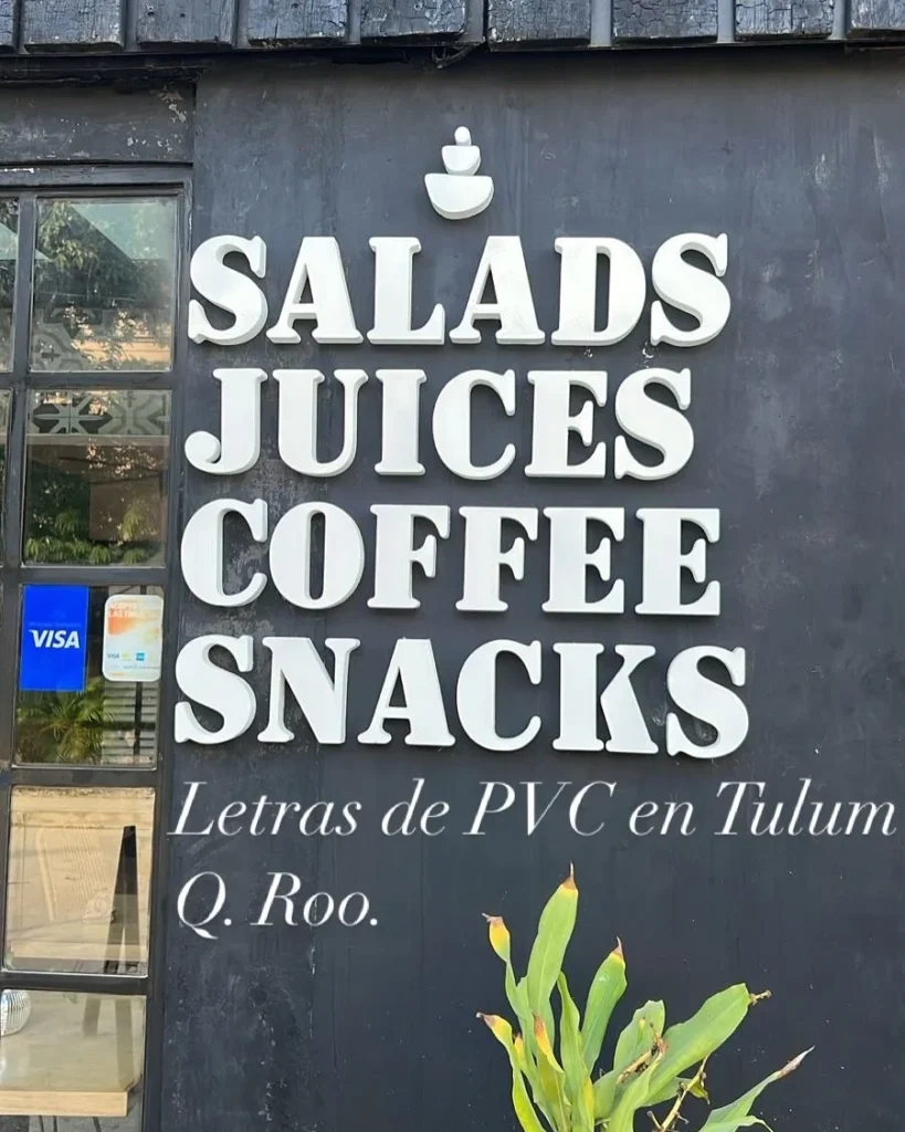 Letras de pvc de 3 cm sin luz para tulum