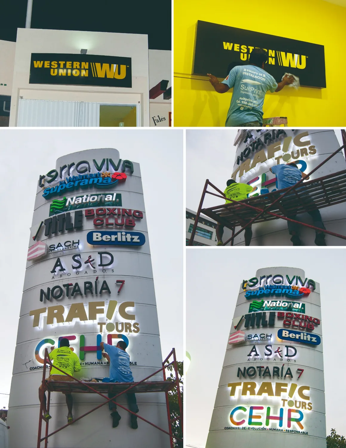 Instalación de anuncios comerciales