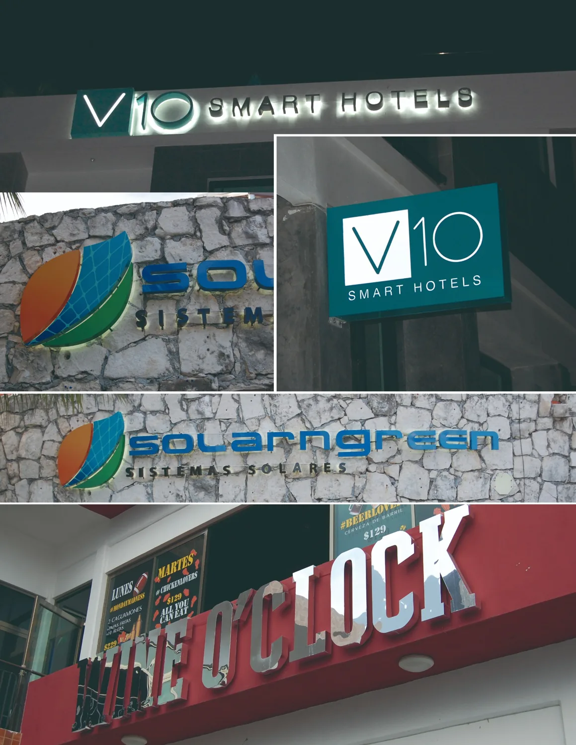 Letras iluminadas para hoteles