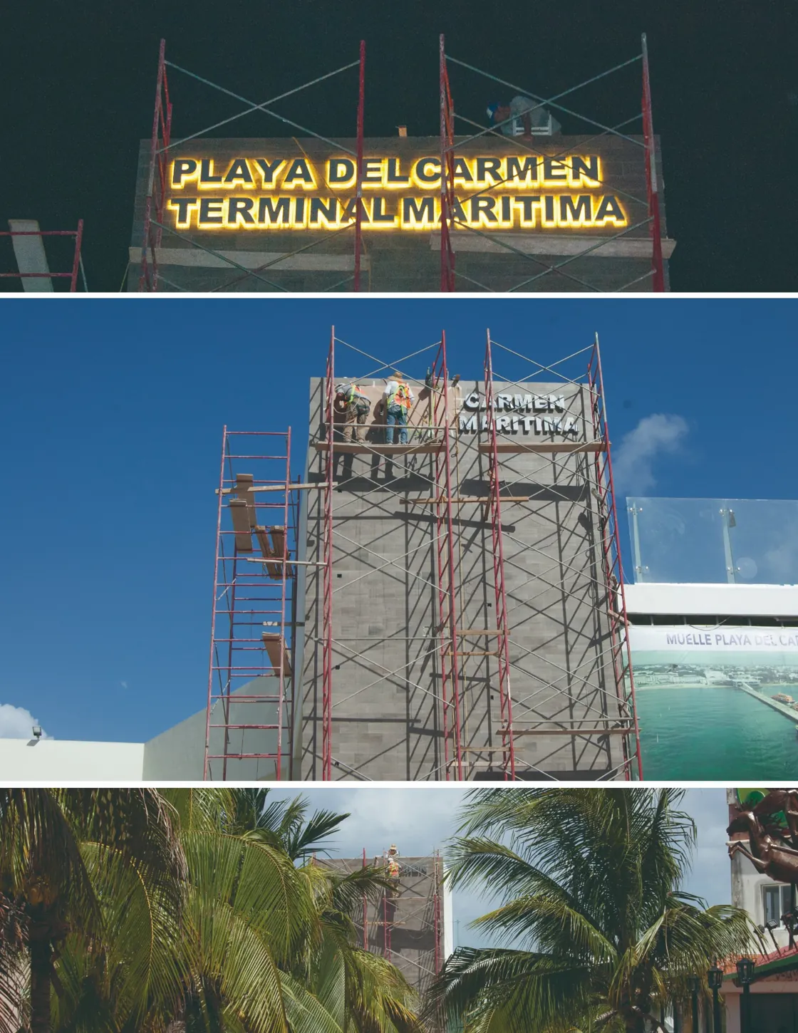Letras iluminadas para un proyecto en Playa del Carmen